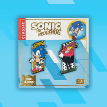 Load image into Gallery viewer, Sonic the Hedgehog Pin Kings Sonic and Doctor Eggman Robotnik Enamel Pin Set