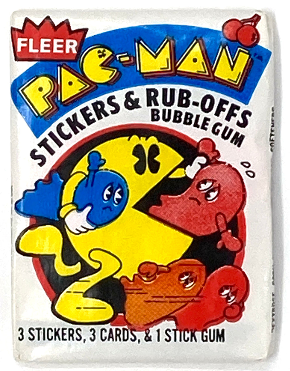 PAC-MAN STICKERS & RUB-OFFS BUBBLE GUM – Insert Coin Toys