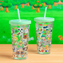 Load image into Gallery viewer, Animal Crossing Plastic Cup and Straw