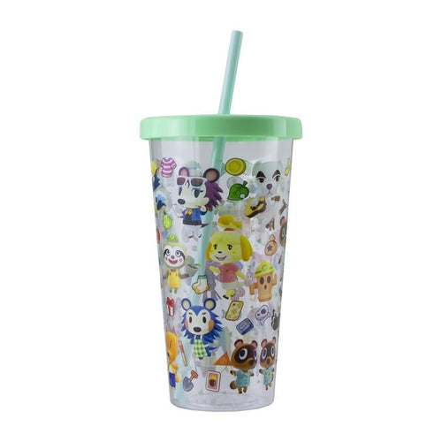 Animal Crossing Plastic Cup and Straw