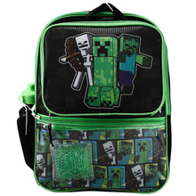 Load image into Gallery viewer, Minecraft Creeper 5 Piece Backpack Set