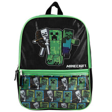 Load image into Gallery viewer, Minecraft Creeper 5 Piece Backpack Set
