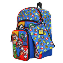 Load image into Gallery viewer, Super Mario 5 Piece Backpack Set