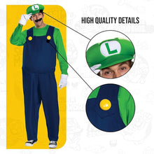 Load image into Gallery viewer, Super Mario Luigi Deluxe Adult Costume