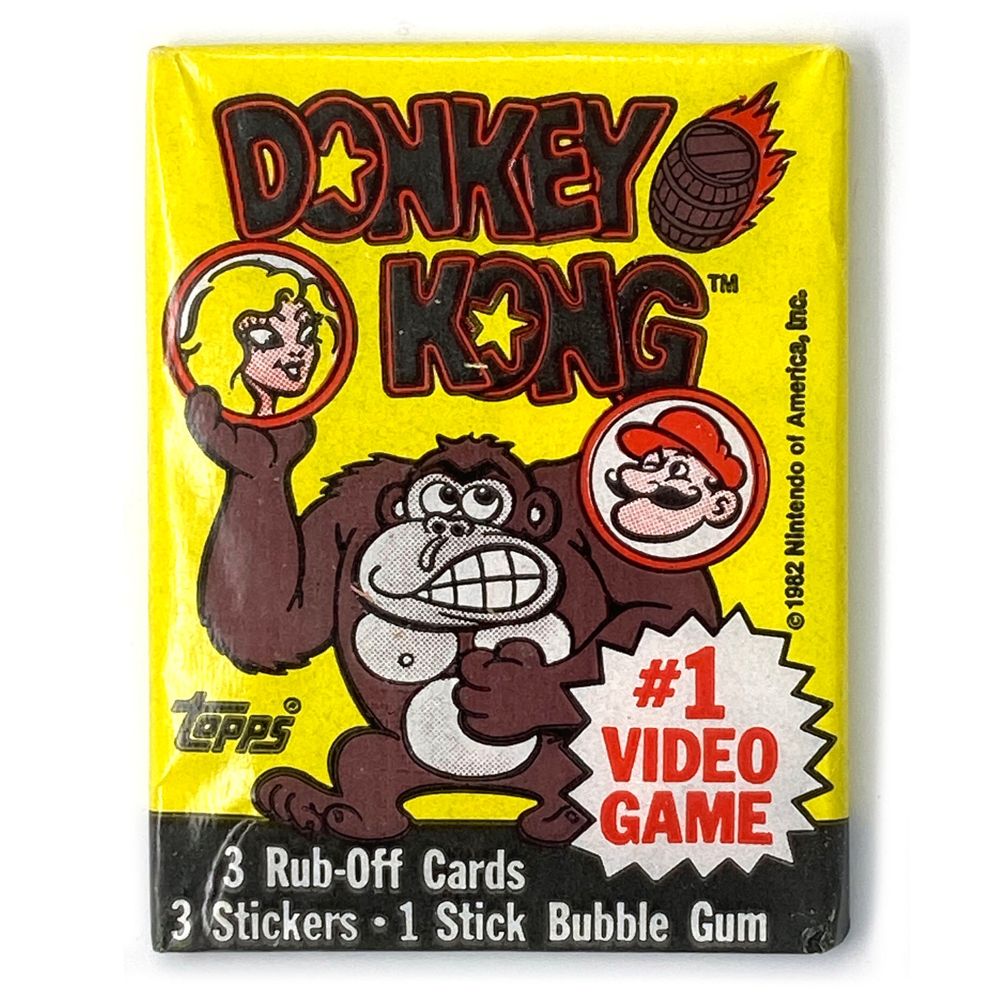 Donkey Kong Game Cards Stickers Bubble Gum – Insert Coin Toys