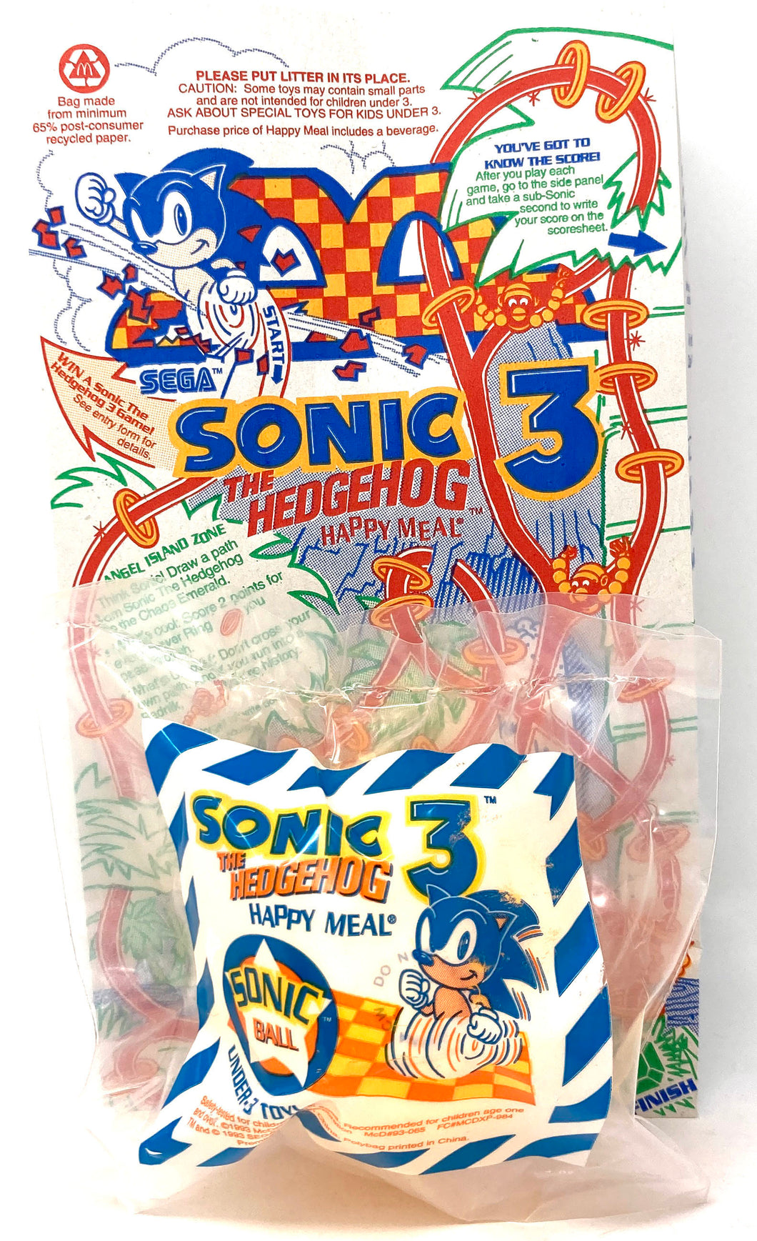 Sonic the Hedgehog 3 Authentic Happy Meal Toy with Bag