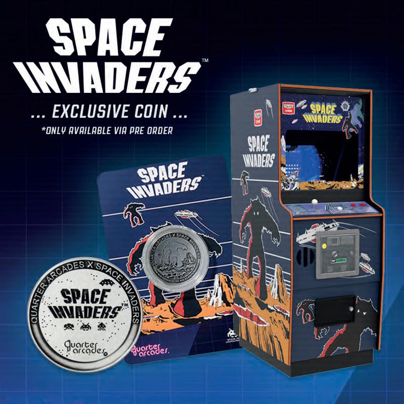 Space Invaders Quarter Scale Arcade Cabinet (Collector's Coin Included ...