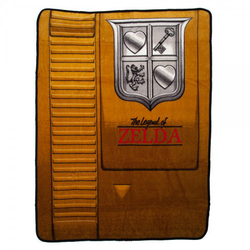 The Legend Of Zelda Nintendo Entertainment System (NES) Gold Cartridge Fleece Throw Blanket