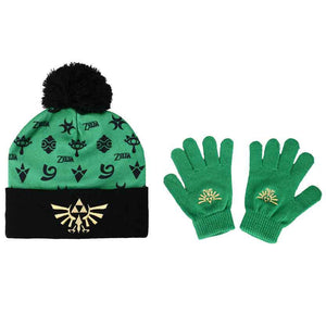 The Legend of Zelda Triforce Youth Beanie and Gloves Set