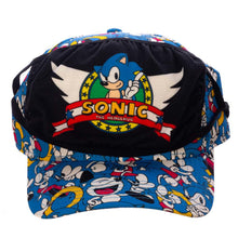 Load image into Gallery viewer, Sonic the Hedgehog Hat and Face Cover Combo Curved Bill Snapback