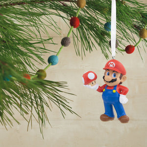 Super Mario With Super Mushroom Ornament