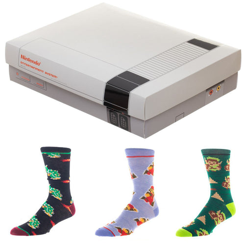 Super Mario and Zelda Socks in NES (Nintendo Entertainment System) Gift Box