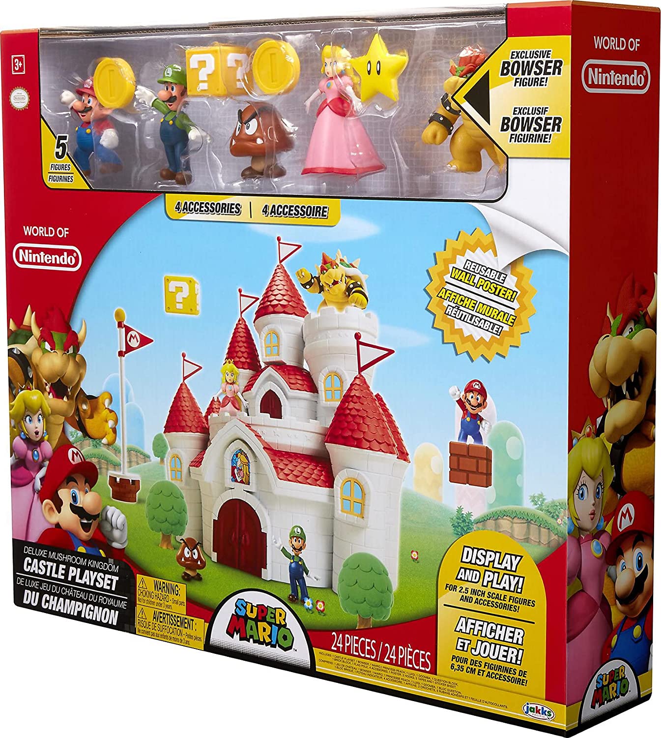Nin Mario Rocke Super Mario Deluxe Mushroom Kingdom Castle Playset – Insert Coin Toys