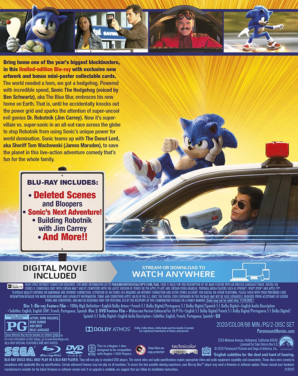 Blu-ray - Sonic 2 - O Filme (Jim Carrey)